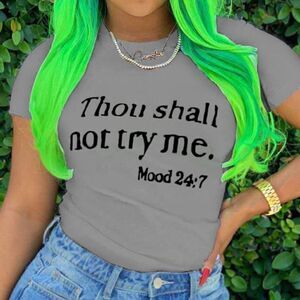 NWOT Letter Print Short Sleeve Tee